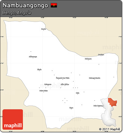 Classic Style Simple Map of Nambuangongo, single color outside