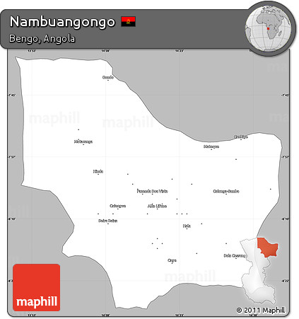 Gray Simple Map of Nambuangongo, single color outside