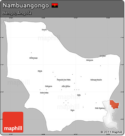 Gray Simple Map of Nambuangongo, single color outside