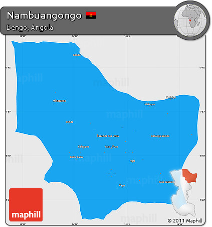 Political Simple Map of Nambuangongo, single color outside
