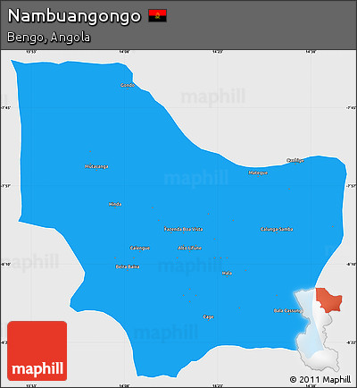 Political Simple Map of Nambuangongo, single color outside