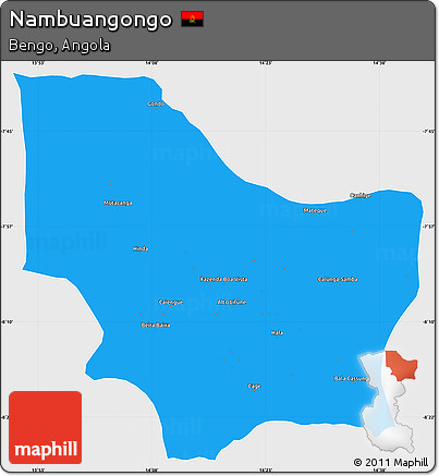Political Simple Map of Nambuangongo, single color outside