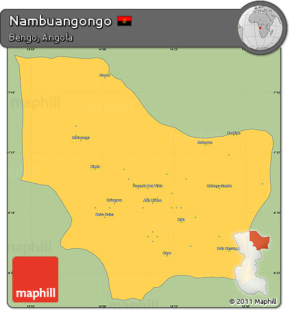 Savanna Style Simple Map of Nambuangongo, single color outside