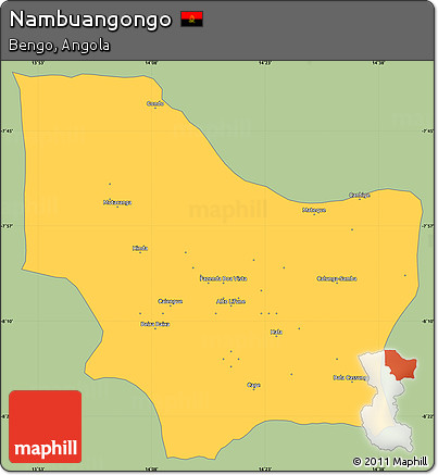 Savanna Style Simple Map of Nambuangongo, single color outside