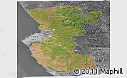 Satellite Panoramic Map of Bengo, desaturated