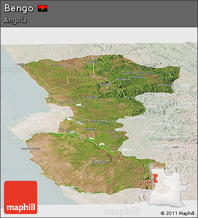 Satellite Panoramic Map of Bengo, lighten