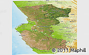 Satellite Panoramic Map of Bengo, physical outside