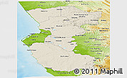 Shaded Relief Panoramic Map of Bengo, physical outside
