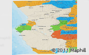 Shaded Relief Panoramic Map of Bengo, political outside