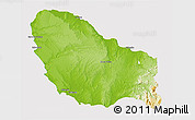 Physical 3D Map of Quicama, cropped outside
