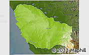 Physical 3D Map of Quicama, darken