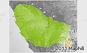 Physical 3D Map of Quicama, desaturated