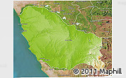 Physical 3D Map of Quicama, satellite outside