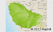 Physical 3D Map of Quicama, shaded relief outside