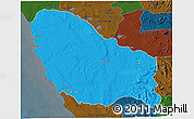 Political 3D Map of Quicama, darken