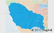Political 3D Map of Quicama, lighten