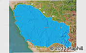 Political 3D Map of Quicama, satellite outside