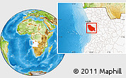 Physical Location Map of Quicama, highlighted country