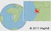 Savanna Style Location Map of Quicama