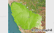 Physical Map of Quicama, satellite outside