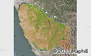 Satellite Map of Quicama, semi-desaturated