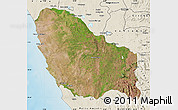 Satellite Map of Quicama, shaded relief outside