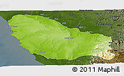 Physical Panoramic Map of Quicama, darken