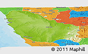Physical Panoramic Map of Quicama, political outside