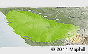 Physical Panoramic Map of Quicama, semi-desaturated