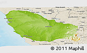 Physical Panoramic Map of Quicama, shaded relief outside