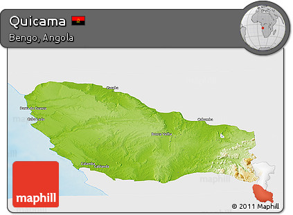 Physical Panoramic Map of Quicama, single color outside
