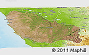 Satellite Panoramic Map of Quicama, physical outside