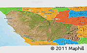 Satellite Panoramic Map of Quicama, political outside