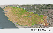 Satellite Panoramic Map of Quicama, semi-desaturated