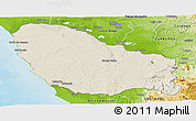Shaded Relief Panoramic Map of Quicama, physical outside