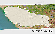 Shaded Relief Panoramic Map of Quicama, satellite outside