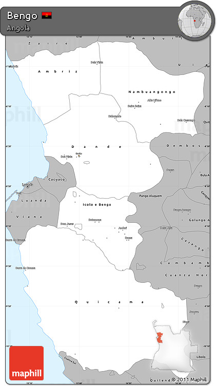 Gray Simple Map of Bengo