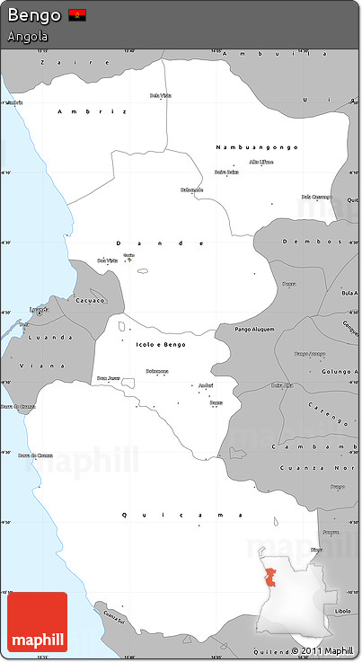 Gray Simple Map of Bengo