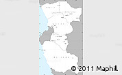 Gray Simple Map of Bengo, single color outside