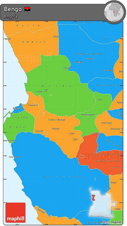 Political Simple Map of Bengo