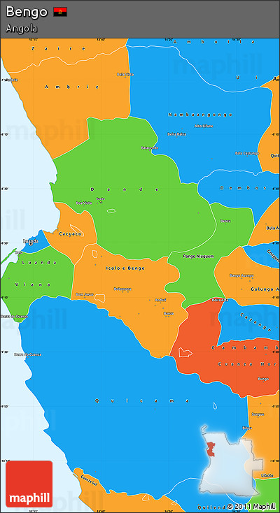 Political Simple Map of Bengo