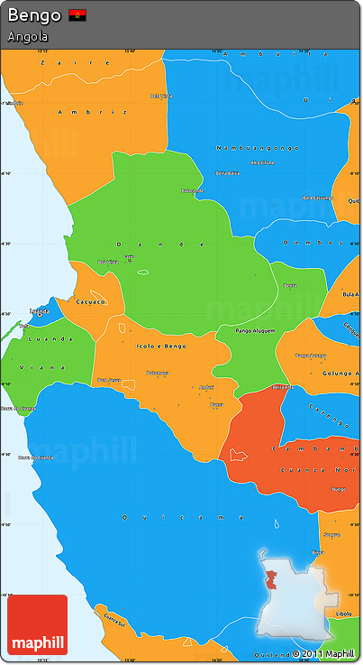Political Simple Map of Bengo
