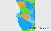 Political Simple Map of Bengo, political shades outside
