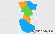 Political Simple Map of Bengo, single color outside, borders and labels