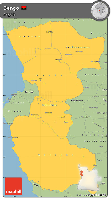 Savanna Style Simple Map of Bengo