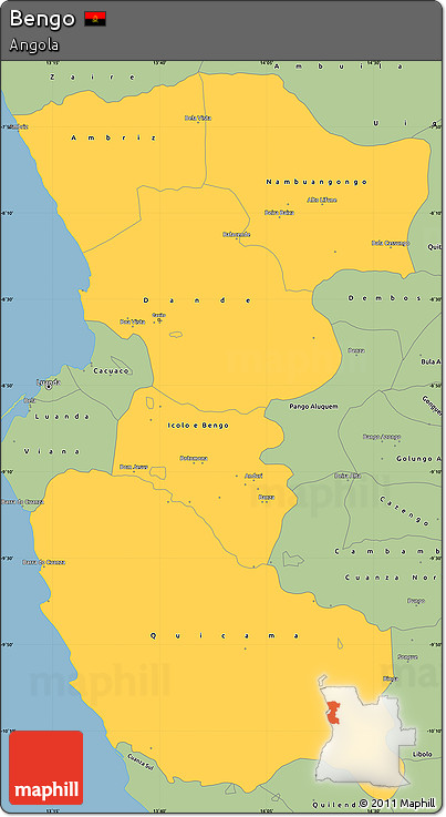 Savanna Style Simple Map of Bengo