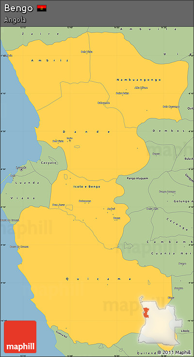 Savanna Style Simple Map of Bengo