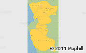 Savanna Style Simple Map of Bengo, single color outside