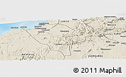 Shaded Relief Panoramic Map of Benguela