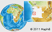Physical Location Map of Cubal, highlighted country, within the entire country